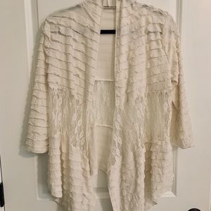 Cream lace and ruffle cover shift